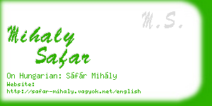 mihaly safar business card