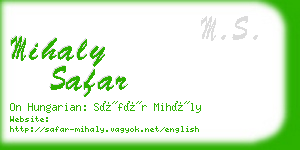 mihaly safar business card